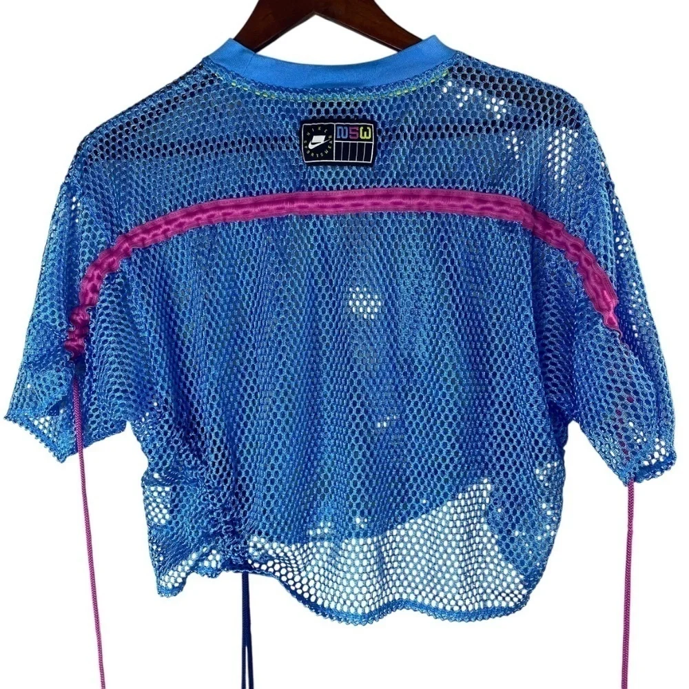 NIKE Sportswear NSP SS Mesh Top in Blue XS